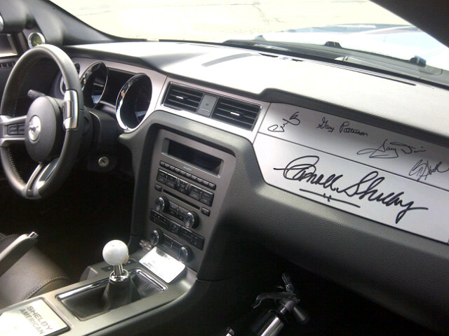 Autographed Carroll Shelby dash! http://t.co/Io6texOg<a href="/tag/newride"class="tags"><span>#newride</span></a>