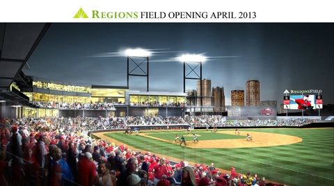 DevelopmentBHAM's tweet image. Wanna know whats on my profile pic? Its the Regions Field, being built downtown BHAM for the Barons. Coming April 2013!
