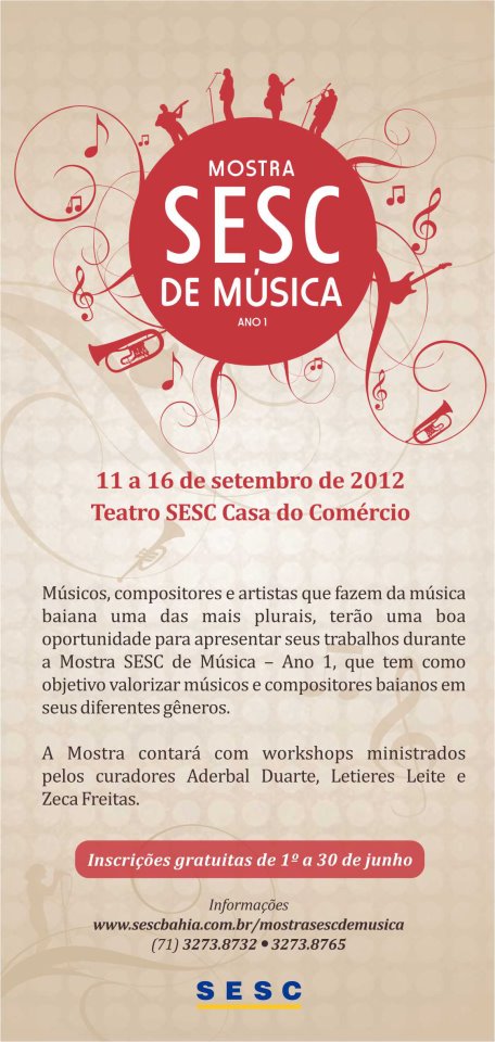 Vem aí a Mostra SESC de Música!  Inscrições de 01 a 30/jun #mostrasescdemusica