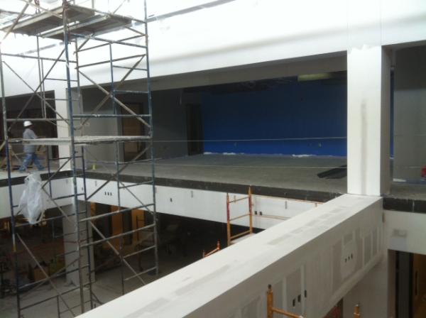 IntegratedNews's tweet image. More drywall going up and getting painted. Ceiling tiles are getting installed!