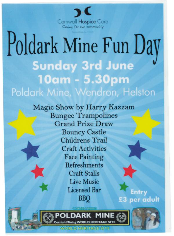 Family Fun Day @ Poldark Mine Tomorrow!!! Held on behalf of Cornwall Hospice Care, Any RT's would be amazing!!