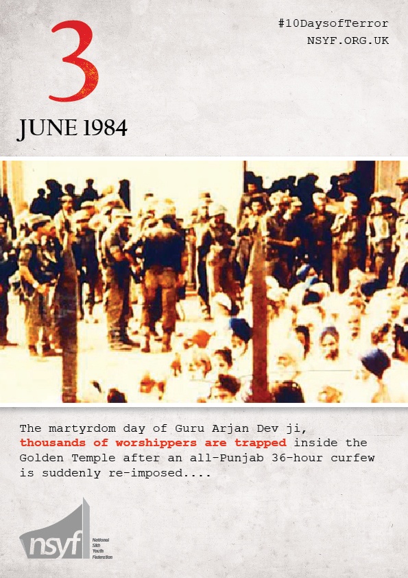 naujawani's tweet photo. 3 June 1984: Curfew imposed; thousands of pilgrims trapped inside complex #10DaysofTerror #neverforget84 http://t.co/WiXNNCc1Ka c/o @theNSYF