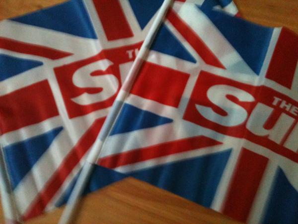 Checkstuffout's tweet image. Parking: £4.50 - McDonalds: £22.80 - Flags: Free - In the rain watching the Queen wave for 8 seconds: Priceless.