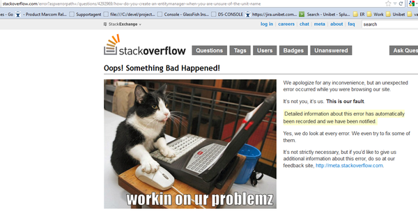 durairaj's tweet photo. Love the stack over  flow error message http://t.co/PelbpSkJ