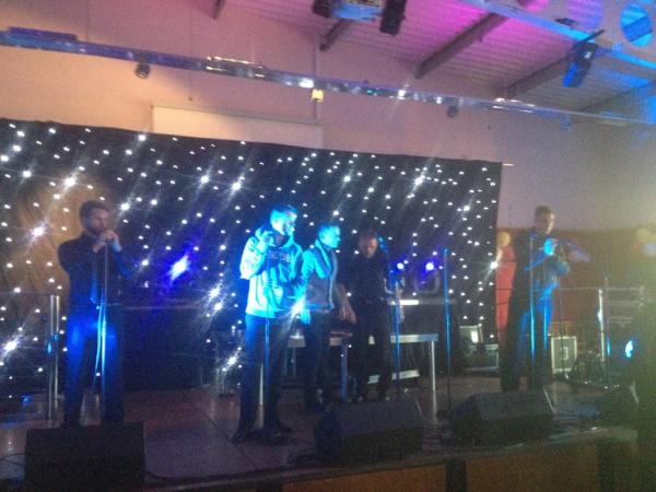 ButlerBarStaff's tweet image. Take That Again now setting up for their Butler Day performance! Can they match Ellis and Lucy's amazing lapdances?