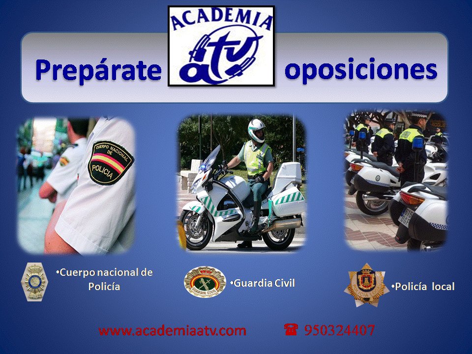 AcademiaATV's tweet photo. Prepárate  #oposiciones de #policía. Academia ATV más de 30 años preparando oposiciones. http://t.co/nL7g6PG8
