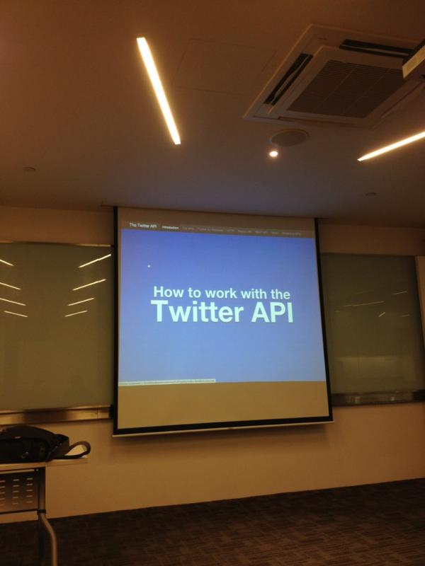 Attending #twitter API tea time.