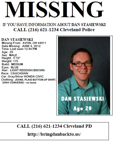 jennytraster's tweet photo. Help us find @DanStasiewski Please, see photo for more information http://t.co/oRMWquuo