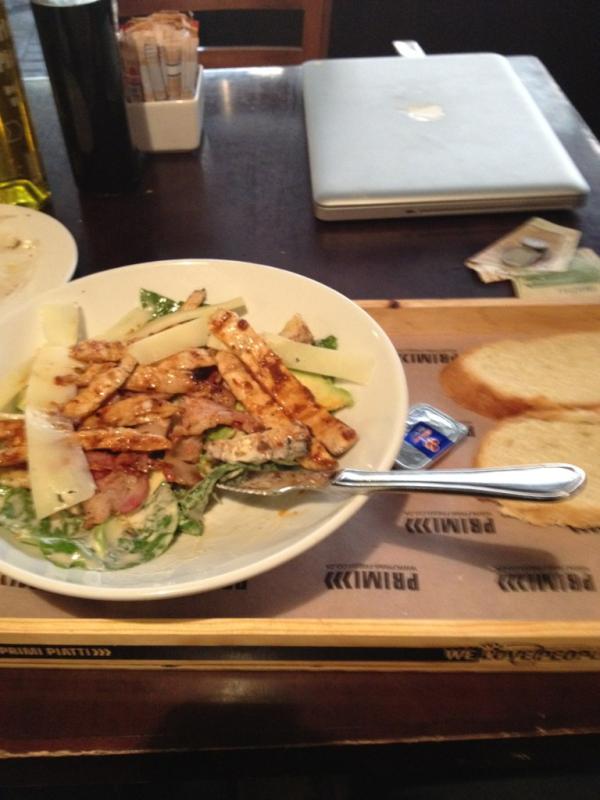 neeterCPT's tweet photo. #primipiatti has gone down! This their ceaser salad - with some old bread! What happened to their quality? http://t.co/7OqV499o