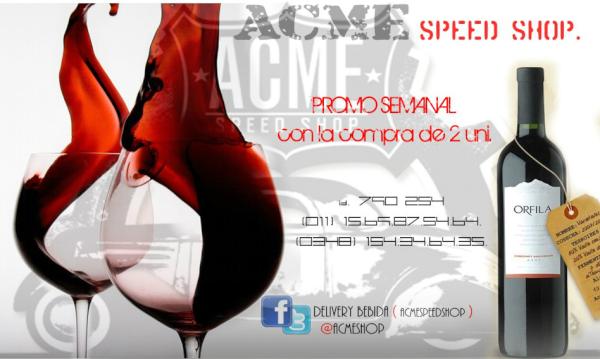 ACMEShop's tweet photo. Promo semanal ORFILA !! 
Open delivery 24Hs. ACME Speed Shop. http://t.co/GVe3zisA