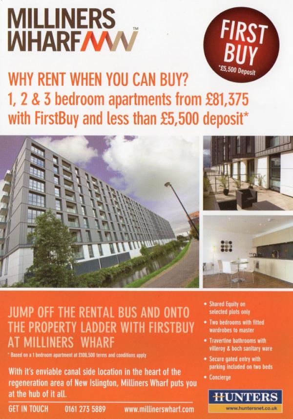 UrbanPostman's tweet photo. Why rent when you can buy? Last few apartments available at Milliners Wharf. Small deposit needed 4 1st time buyers. http://t.co/GlJIWpL6