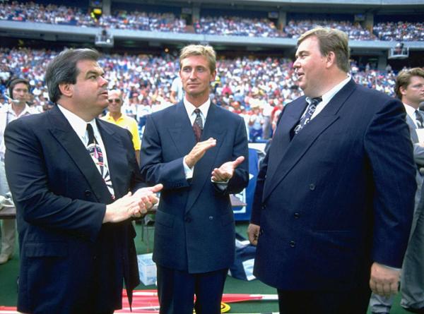 Toronto Argonauts owners Bruce McNall, Wayne Gretzky and John