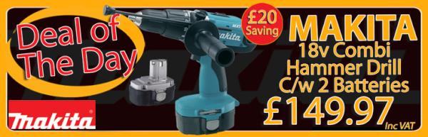 AngliaTools's tweet photo. Today's Deal of the Day, Makita 8444DWFE 18v Combi 3 x 3.0ah Batteries, only £149.97 http://t.co/FbLmH11S #DailyDeals http://t.co/Rg2ONgoU