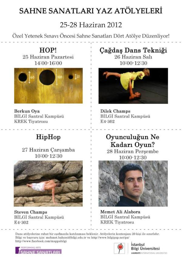 Sahne Sanalatları Alanı ilk atölye Berkun Oya'dan...