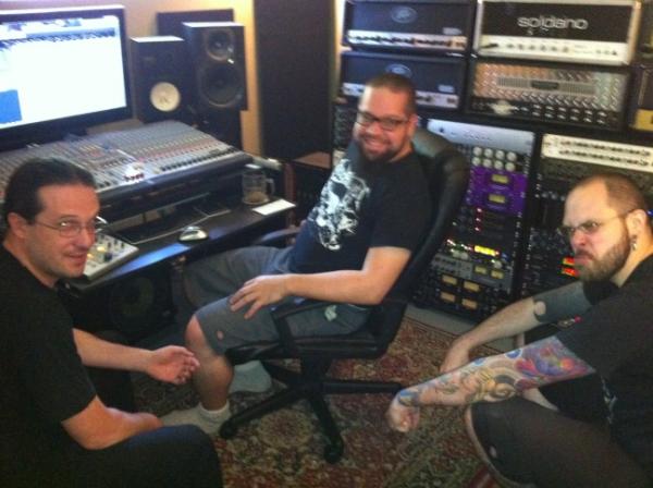 At badass studio with Jef, Chris and Jon doing the final touches on the mastering of Cryptopsy- Cryptopsy