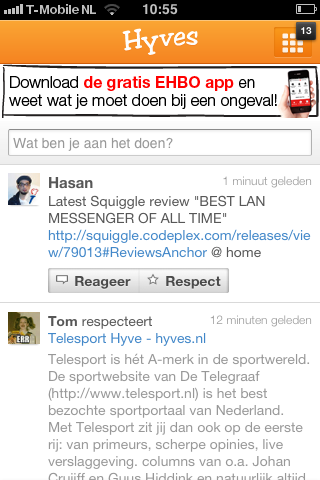 HyvesCampagnes's tweet photo. Campagne: EHBO App - Appbooster. Klant: Het Rode Kruis. Bureau: Noise. Screenshot: http://t.co/e145zeD5