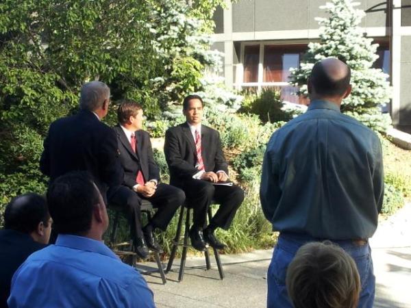 primary election comming up.  On the debate set last night! Thanks to channel 2 and Rod Decker for moderating....