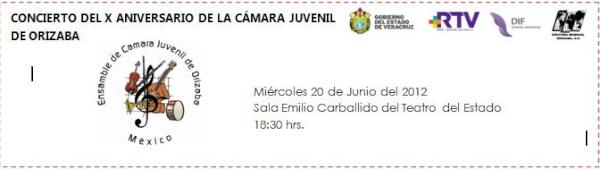 HOY Concierto de la Cámara Juvenil de Orizaba en el Teatro del Estado. 18:30 hrs Entrada Libre.
