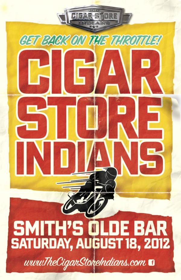 cigstoreindians's tweet photo. It's on: Smith's Olde Bar, 8/18/12, 8pm. Hope to see you there! http://t.co/GMKxQ5WX