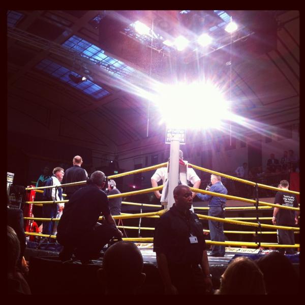 msmagdasinit's tweet photo. At the boxing with @GeorgeG888! Best date ever... Look out for us in the audience Prize Fighter on Sky Sports baby!x http://t.co/6dMn77jG