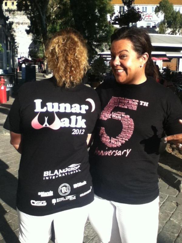 Here are the 5th Anniversary Lunar Walk t shirts! only £5.50! call 58008944 or go to Blands, Emma Stores or Hairspray.