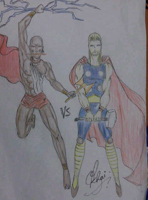 Djmoe01's tweet image. Thor vs Sango... #veryrandom Cc:@leanbaldkid
