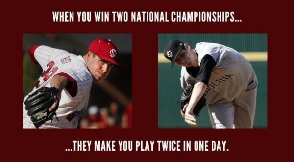 ReptartheFish's tweet image. When you win 2 national championships, they make you play twice in a day... #championproblems #gococks