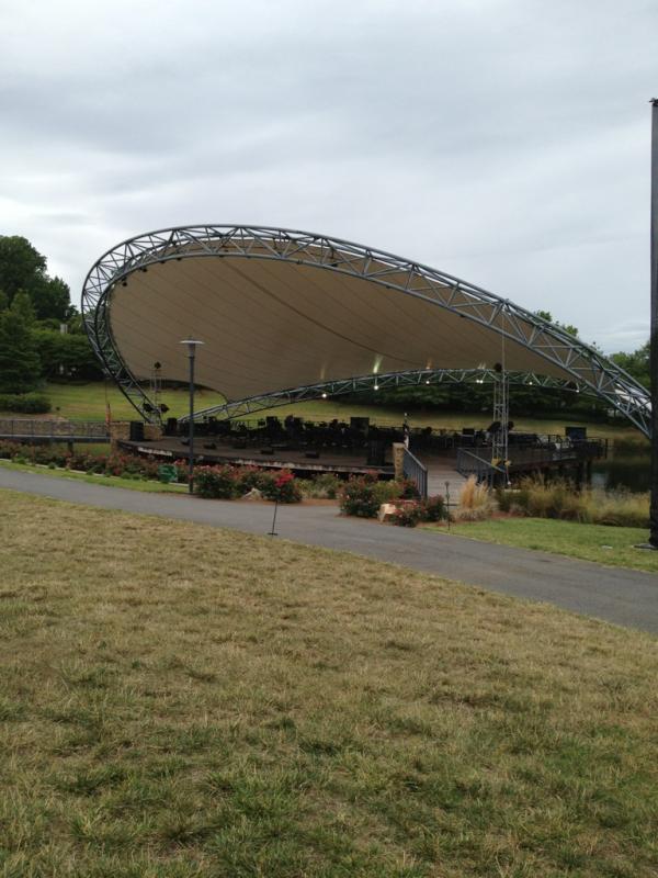 CLTsymphony's tweet image. Photo: setting up For tonight's #summerpops concert, Symphony Park Serenade! #cltmusic #clt