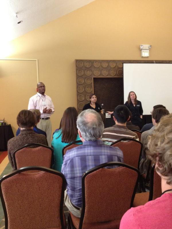 At the Olin info session in Palo Alto. Professors informing students and parents about our curriculum