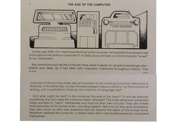 DNewdeck's tweet image. Came across this card from an old reading box called "World of the Future"...circa 1980.