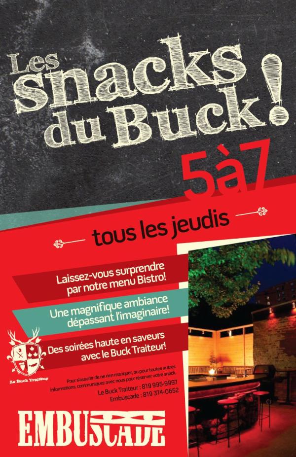 LeBuckTraiteur's tweet photo. Les Snacks du Buck ! Tous les jeudis au bar l'Embuscade, à Trois-Rivières. Des soirées hautes en saveurs... http://t.co/AtlMSVOr