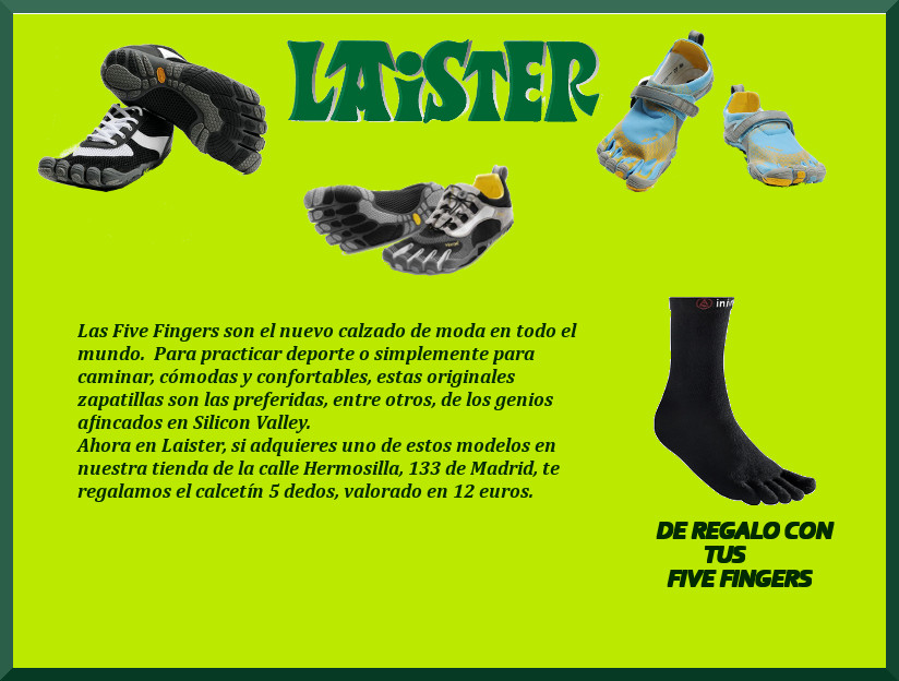 Nosotros mismos Cambio Debilidad Laister Sport on Twitter: "Ahora, al comprar tus zapatillas Five Fingers, te regalamos el calcetín 5 dedos. Sólo en nuestra tienda de Hermosilla. http://t.co/3XXRtIgu" / Twitter Nosotros mismos Cambio Debilidad Laister Sport on Twitter: "Ahora, al comprar tus zapatillas Five Fingers, te regalamos el calcetín 5 dedos. Sólo en nuestra tienda de Hermosilla. http://t.co/3XXRtIgu" / Twitter