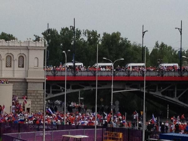 RichvanPoort's tweet photo. #RUS fans arriving for #POLRUS match. http://t.co/17PdZJWF