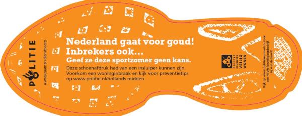 Politie's tweet image. Gaat u buitenshuis #NedDui kijken? Sluit ramen + deuren goed af! Niet alleen wij, maar ook de inbrekers gaan voor goud