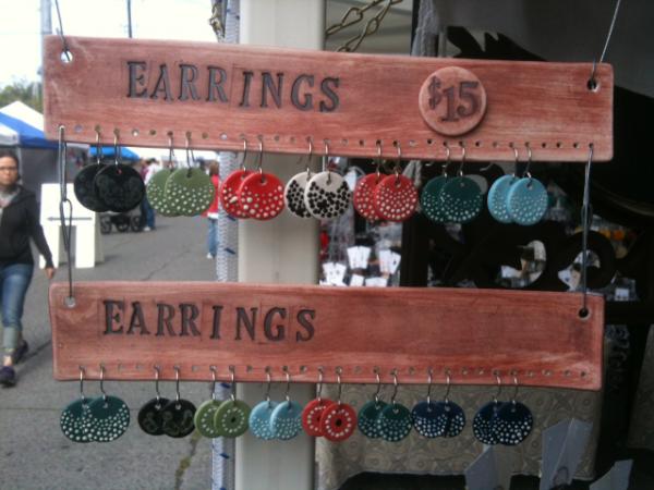 My first attempt at earrings! They debuted this past Sunday at the market. Excited to have another new item!