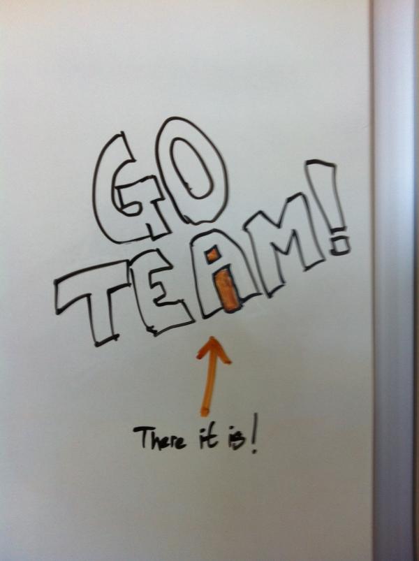 ShawnPButler's tweet photo. Actually, there is an "i" in "Team." You just have to know where to look for it. http://t.co/Yn0uLDlE