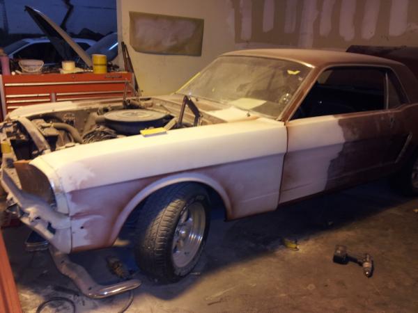 CCRCars's tweet photo. Finishing Prep work on 1965 Mustang. It's Almost ready for paint.  We Will post more pictures when the it is all done! http://t.co/urrGavh8