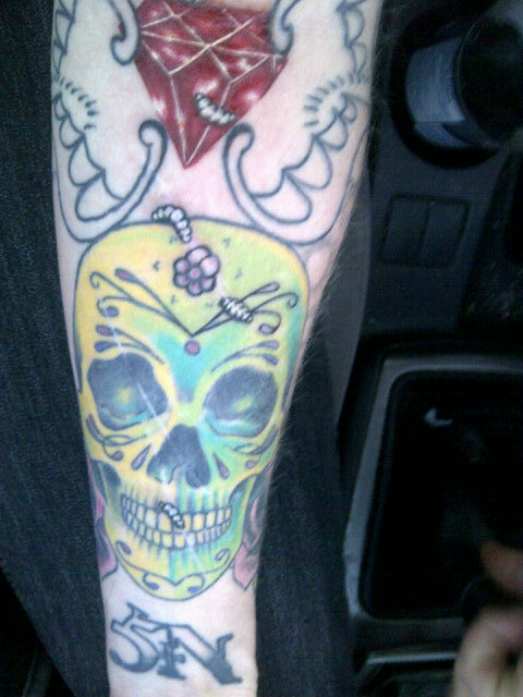 New addition to my arm... More to come in that area... The bats threw everything off, so I gotta work<a href="/tag/rockintattoos"class="tags"><span>#rockintattoos</span></a>