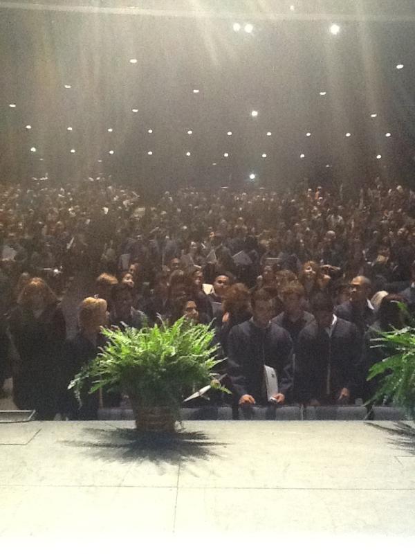 haggisracer's tweet photo. George Brown Chef School Convocation 2012 
Here at the Sony Centre Centre Stage 
Our Students Rock Across the Stage http://t.co/82juX615