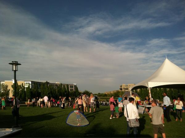 What a night!  Hamster balls, soccer, bags, dogs and a movie. The Green is the place to be