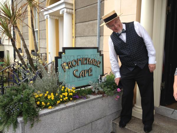 A warm welcome at the Promenade Cafe. #Bloomsday in Dun Laoghaire 2012
