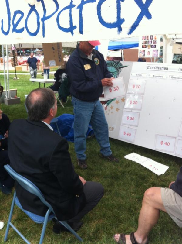 Playing Constitutional Jeopardy at the Stars&Stripes Picnic in Woodland Park #CD5