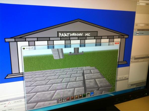 aliceleung's tweet image. Minecraft Parthenon under construction  #minecraftproject