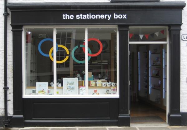 stationerybox's tweet photo. Our shop all ready for the #olympictorch in #beverley. Big thanks to @GFSmithpapers for the 700gsm #colorplan card! http://t.co/iTtLy0kH