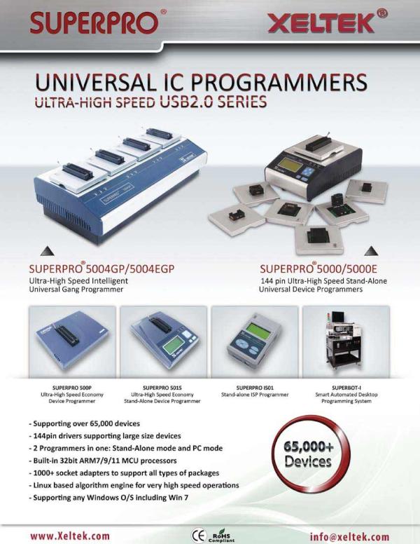 PcbNews's tweet image. I #programmatori di memorie #Xeltek sono arrivati a gestire più di 80.000 device di oltre 291 differenti produttori!