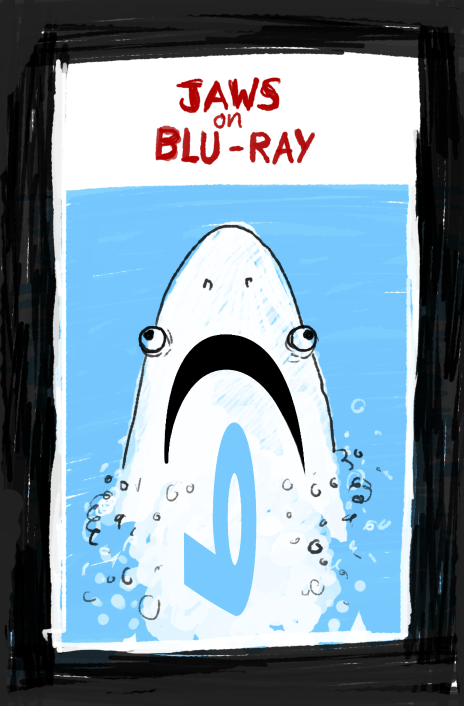 ollymoss's tweet photo. Universal were kind enough to ask me to do some promo work for the Jaws blu-ray release. I sent them this sketch. http://t.co/kq7qhMtK
