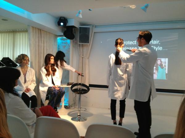 FashionBeautyEd's tweet image. Checked into @RemingtonUK hair clinic #labcoatlove