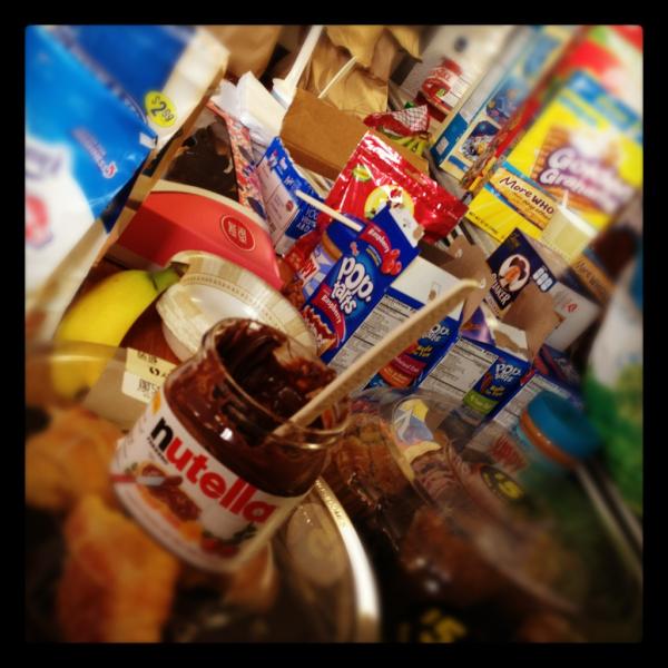 apinaglia's tweet photo. Breakfast time at Hughes.  Most popular item: Nutella. #dwc12 http://t.co/dMDjVV2