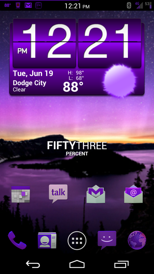 pauljohnson75's tweet photo. Today's home screen using my grape gum theme thats built into @GummyRom  http://t.co/jbrjQqbQ