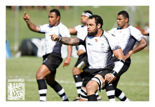 Zoomfiji's tweet photo. @fijirugby photo of Netani Talei leading the war challenge against the Scots http://t.co/C62HuL9t